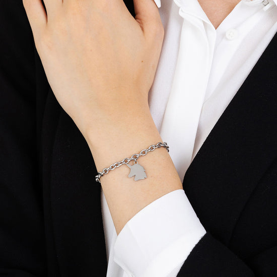 PULSERA DE ACERO PARA MUJER CON UNICORNIO