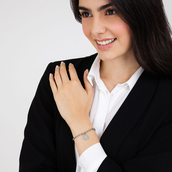 PULSERA DE ACERO PARA MUJER CON UNICORNIO