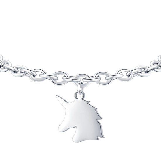 PULSERA DE ACERO PARA MUJER CON UNICORNIO