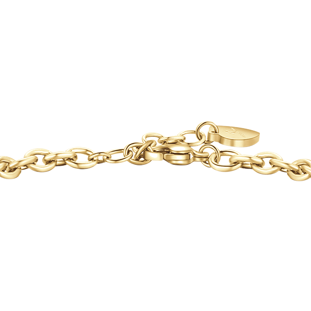 BRAZALETE DE ACERO DORADO PARA MUJER CON CORONA