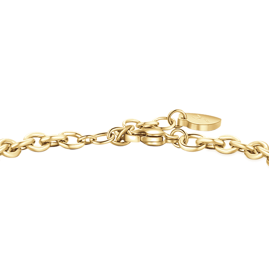 PULSERA DE ACERO DORADO PARA MUJER CON EL SÍMBOLO DE LA PAZ