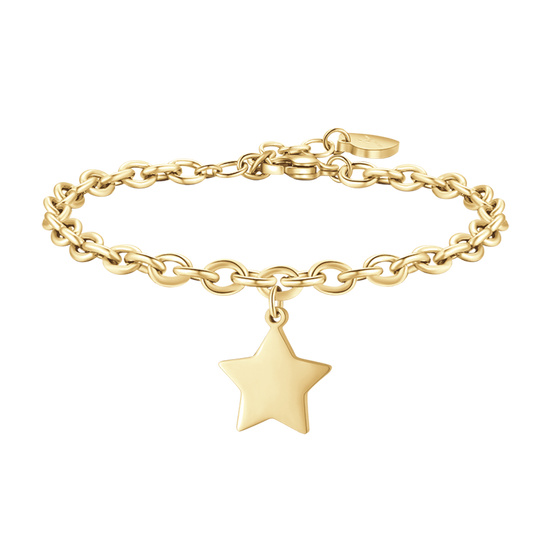 PULSERA DE ACERO DORADO PARA MUJER CON ESTRELLA