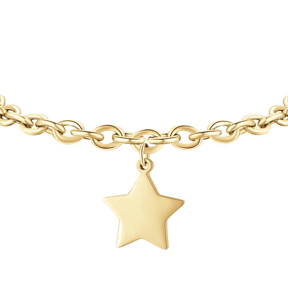 PULSERA DE ACERO DORADO PARA MUJER CON ESTRELLA