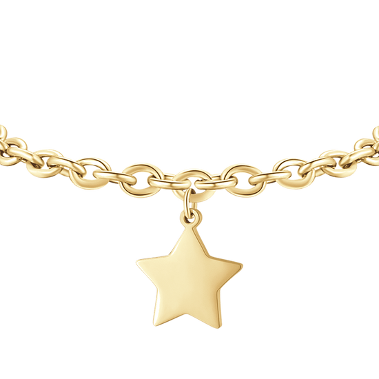 PULSERA DE ACERO DORADO PARA MUJER CON ESTRELLA