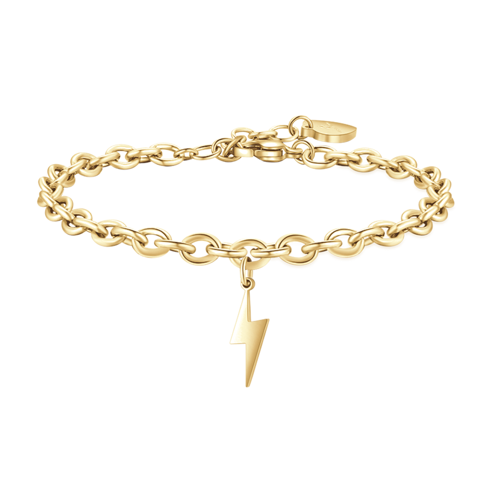 BRAZALETE DE ACERO DORADO PARA MUJER LIGHTNING