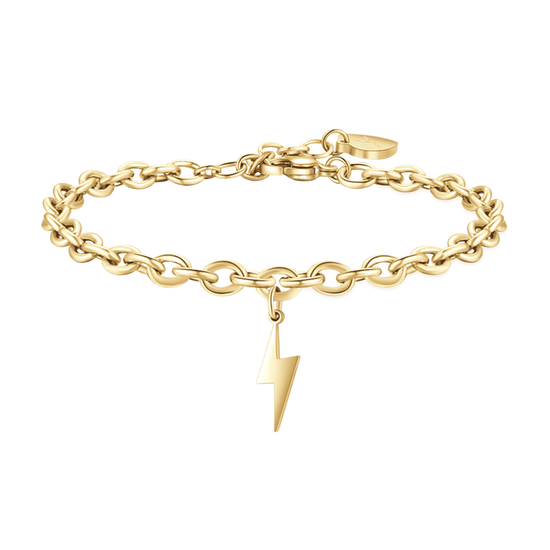 BRAZALETE DE ACERO DORADO PARA MUJER LIGHTNING