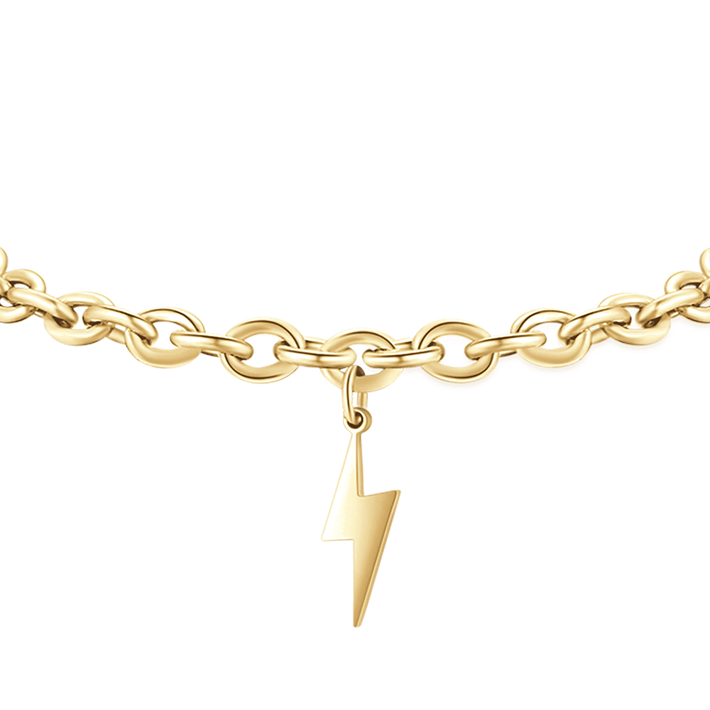 BRAZALETE DE ACERO DORADO PARA MUJER LIGHTNING