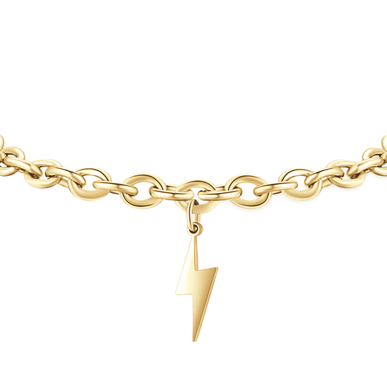 BRAZALETE DE ACERO DORADO PARA MUJER LIGHTNING