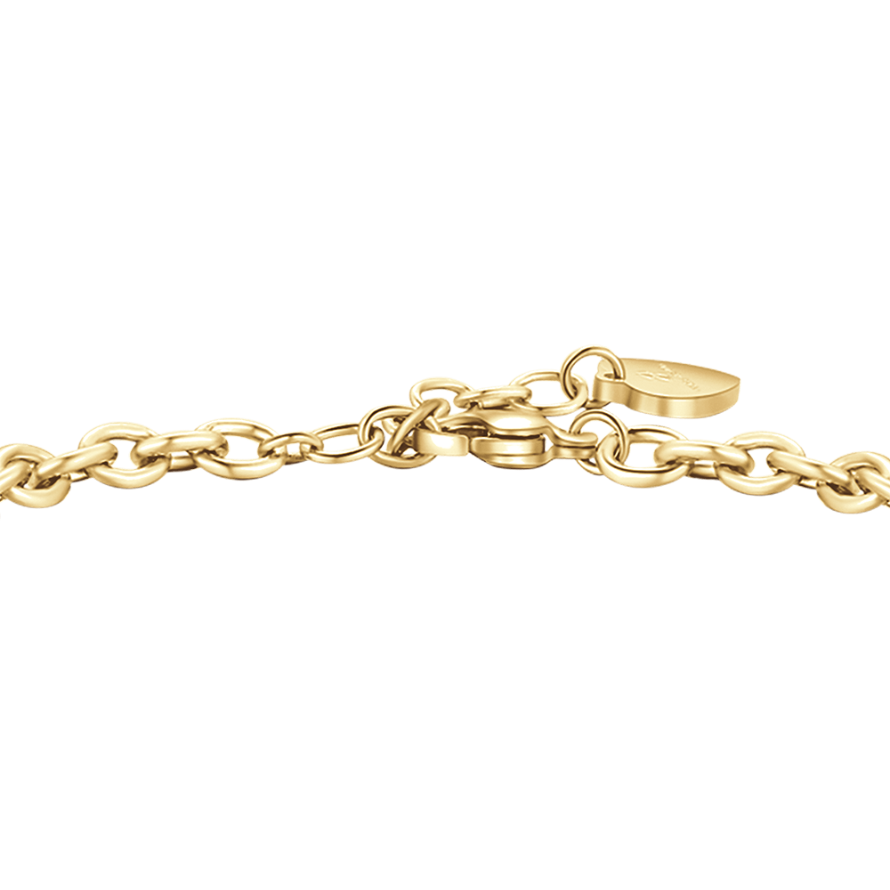 PULSERA DE ACERO DORADO PARA MUJER CON UNICORNIO