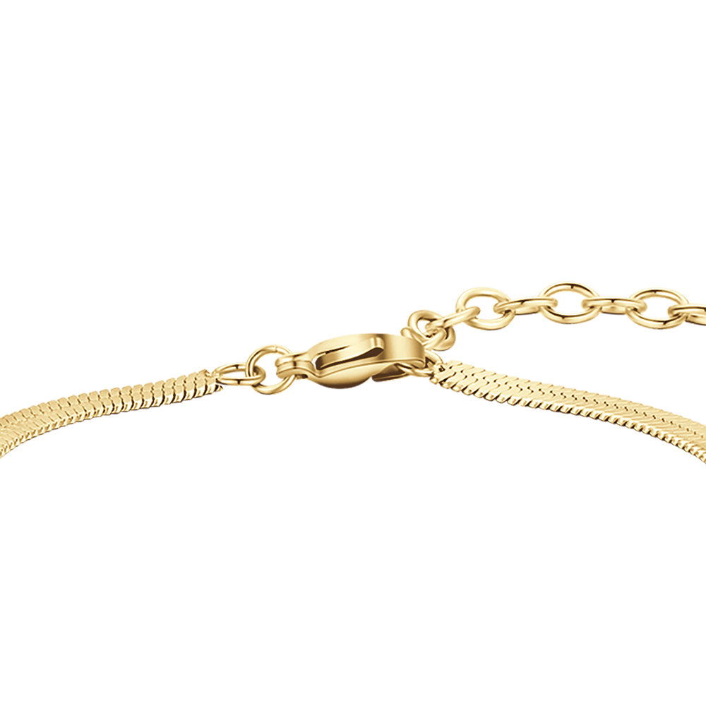 BRAZALETE DE ACERO DORADO PARA MUJER
