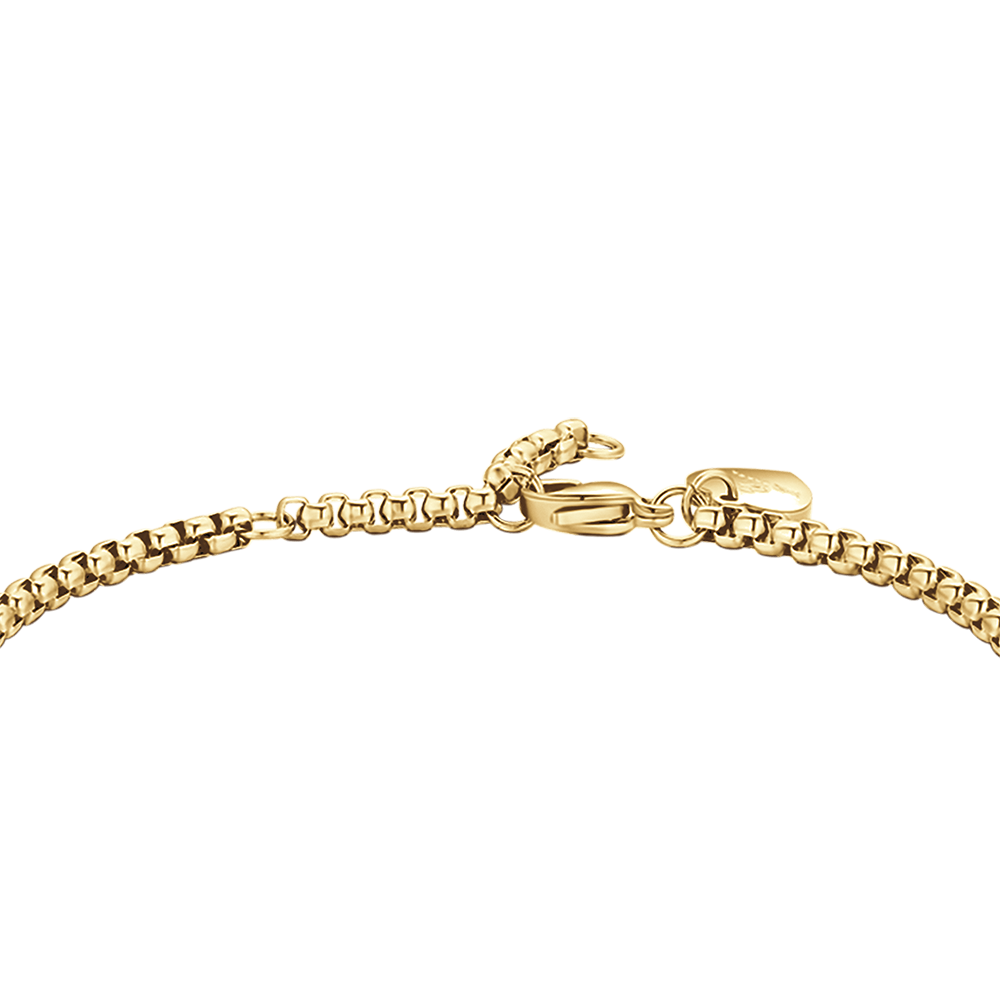 PULSERA DE ACERO DORADO PARA MUJER CON ARO