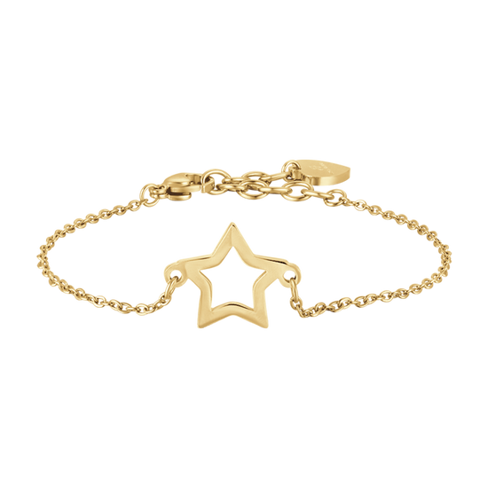 PULSERA DE ACERO DORADO ESTRELLA HUECA PARA MUJER