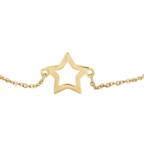 PULSERA DE ACERO DORADO ESTRELLA HUECA PARA MUJER