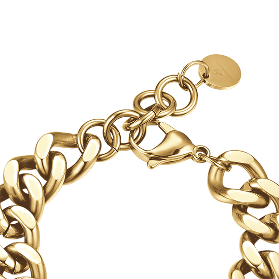 PULSERA DE MUJER DE ACERO DORADO Y CRISTAL BLANCO