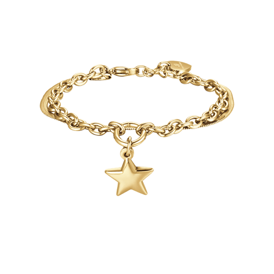 BRACCIALE DONNA IN ACCIAIO IP GOLD CON STELLA E CERCHIO Luca Barra