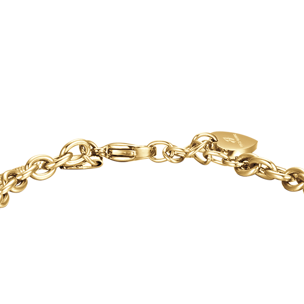 IP PULSERA DE ACERO DORADO PARA MUJER CON ESTRELLA Y CIRCULO