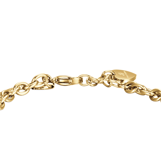 IP PULSERA DE ACERO DORADO PARA MUJER CON ESTRELLA Y CIRCULO