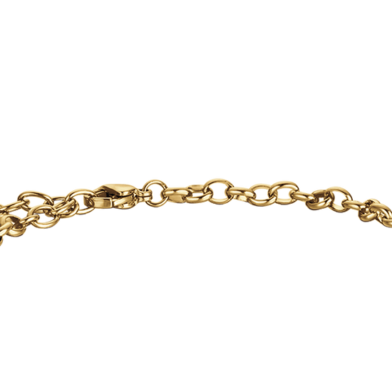 IP PULSERA DE ACERO DORADO PARA MUJER CON CORAZONES