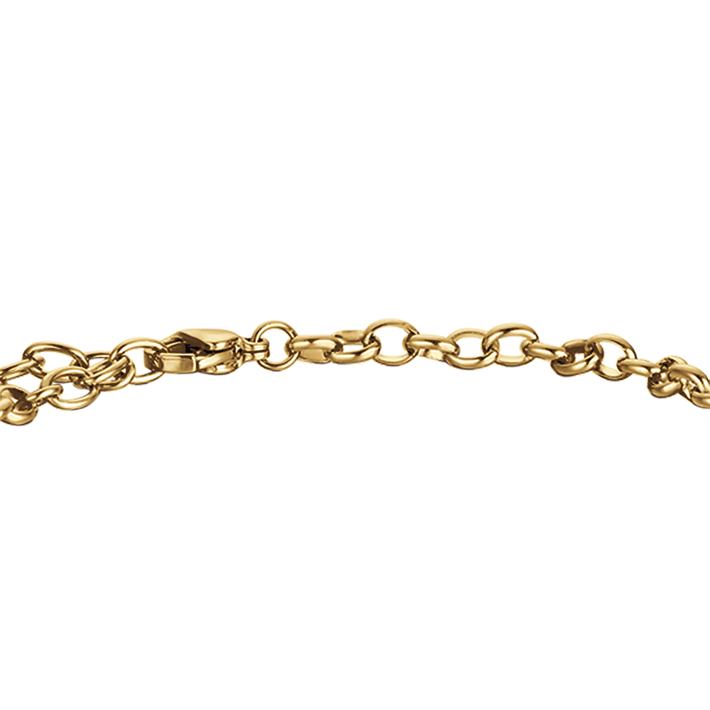 IP PULSERA DE ACERO DORADO PARA MUJER CON ESTRELLA Y CORAZÓN