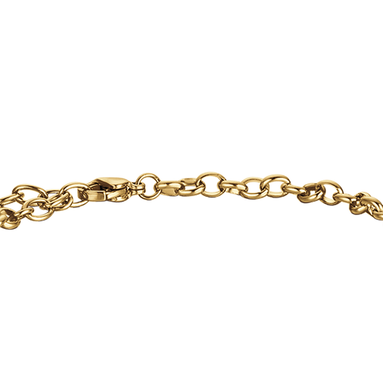 IP PULSERA DE ACERO DORADO PARA MUJER CON ESTRELLA Y CORAZÓN
