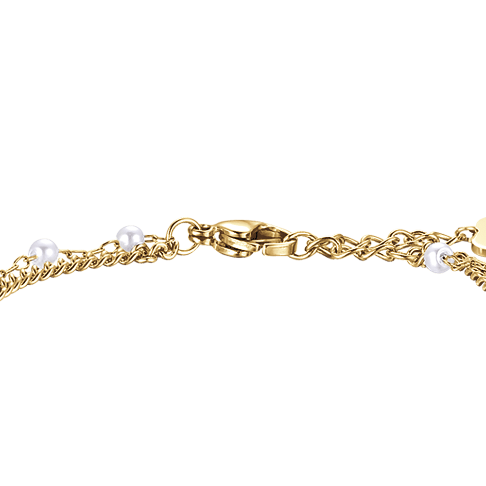 BRACCIALE DONNA IN ACCIAIO IP GOLD CON QUADRIFOGLIO