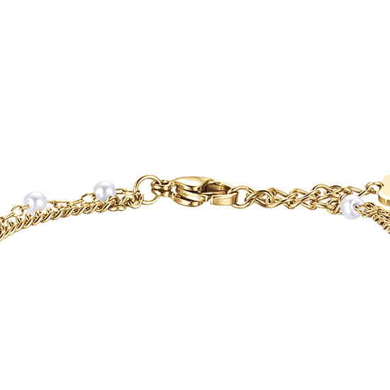 BRACCIALE DONNA IN ACCIAIO IP GOLD CON QUADRIFOGLIO