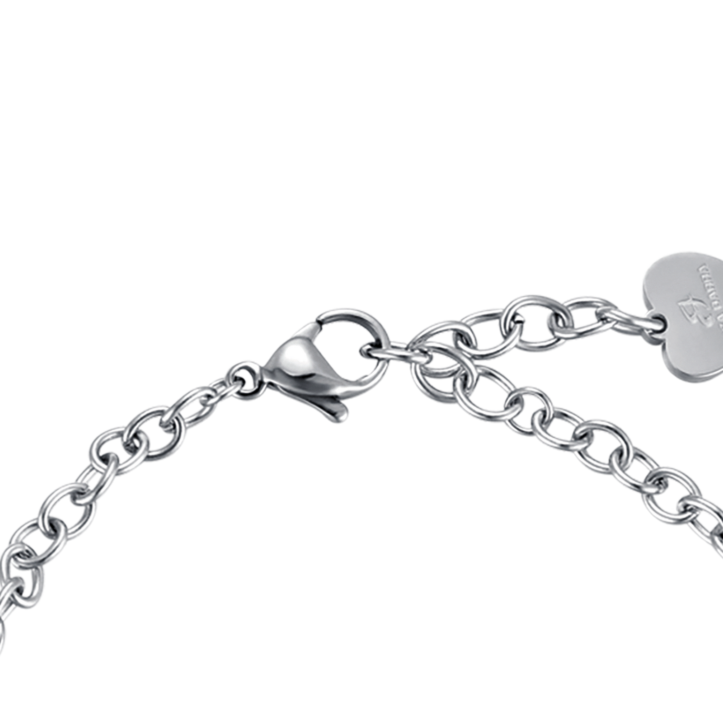 PULSERA DE ACERO PARA MUJER CON CRISTALES ROSAS