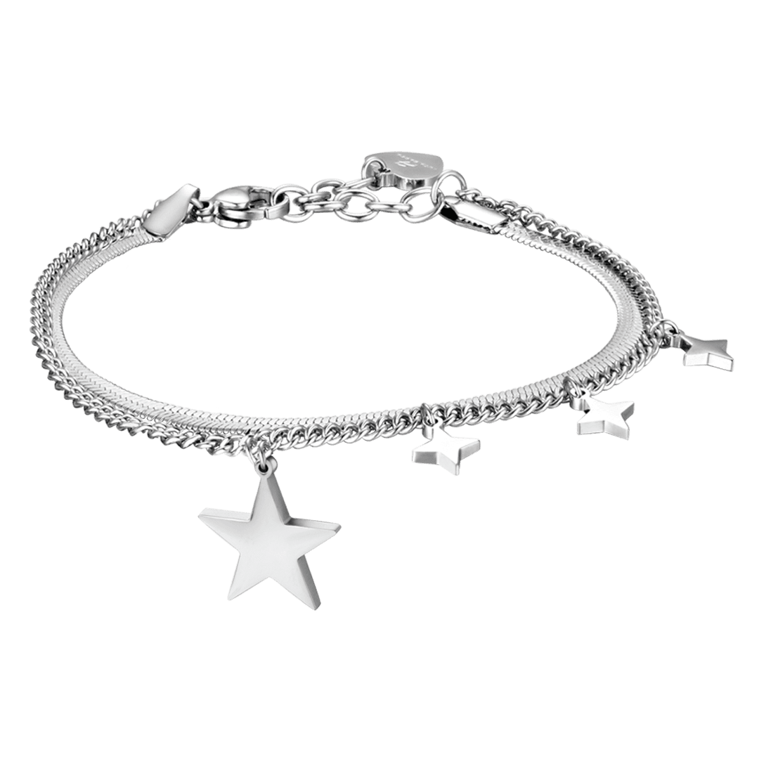 IP BRAZALETE DE ACERO DORADO PARA MUJER CON ESTRELLA