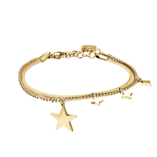 IP BRAZALETE DE ACERO DORADO PARA MUJER CON ESTRELLA