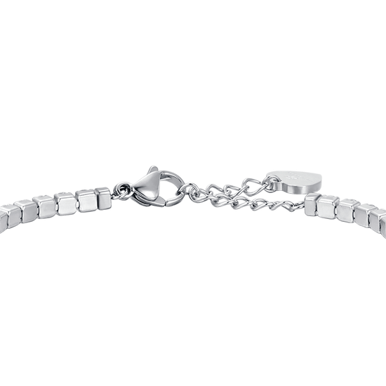 PULSERA DE TENIS DE ACERO PARA MUJER CON CRISTALES BLANCOS