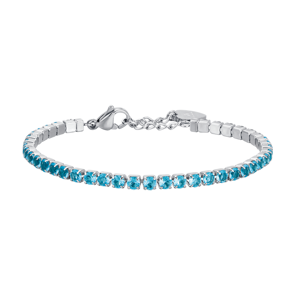 PULSERA DE TENIS PARA MUJER EN ACERO CON CRISTALES AZULES Luca Barra