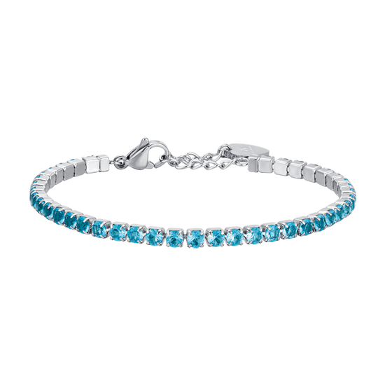 PULSERA DE TENIS PARA MUJER EN ACERO CON CRISTALES AZULES Luca Barra