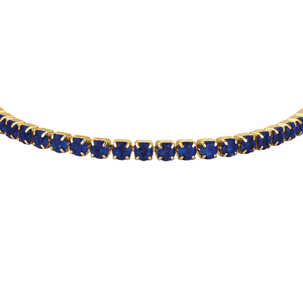 PULSERA DE TENIS DE ACERO IP DE MUJER CON CRISTALES AZULES