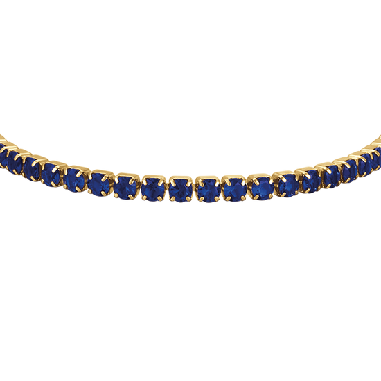 PULSERA DE TENIS DE ACERO IP DE MUJER CON CRISTALES AZULES