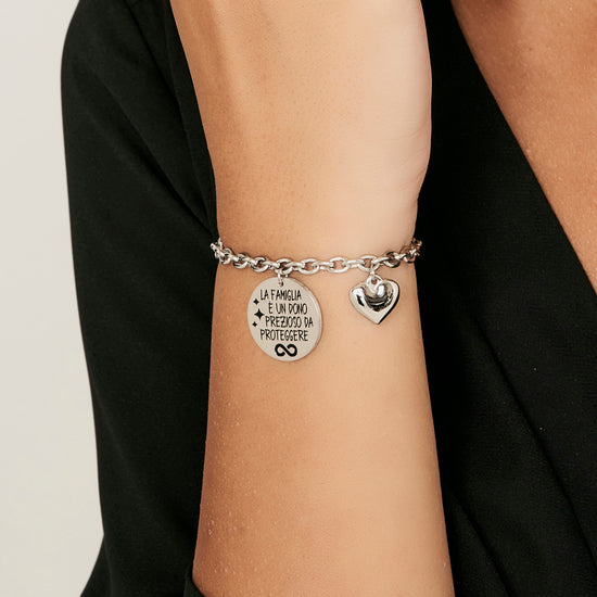 PULSERA DE ACERO DE LAS MUJERES LA FAMILIA ES UN REGALO PRECIOSO PARA PROTEGER
