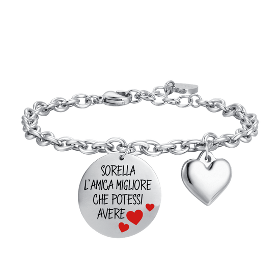 PULSERA HERMANA DE ACERO PARA MUJER LA MEJOR AMIGA QUE PODRÍAS TENER