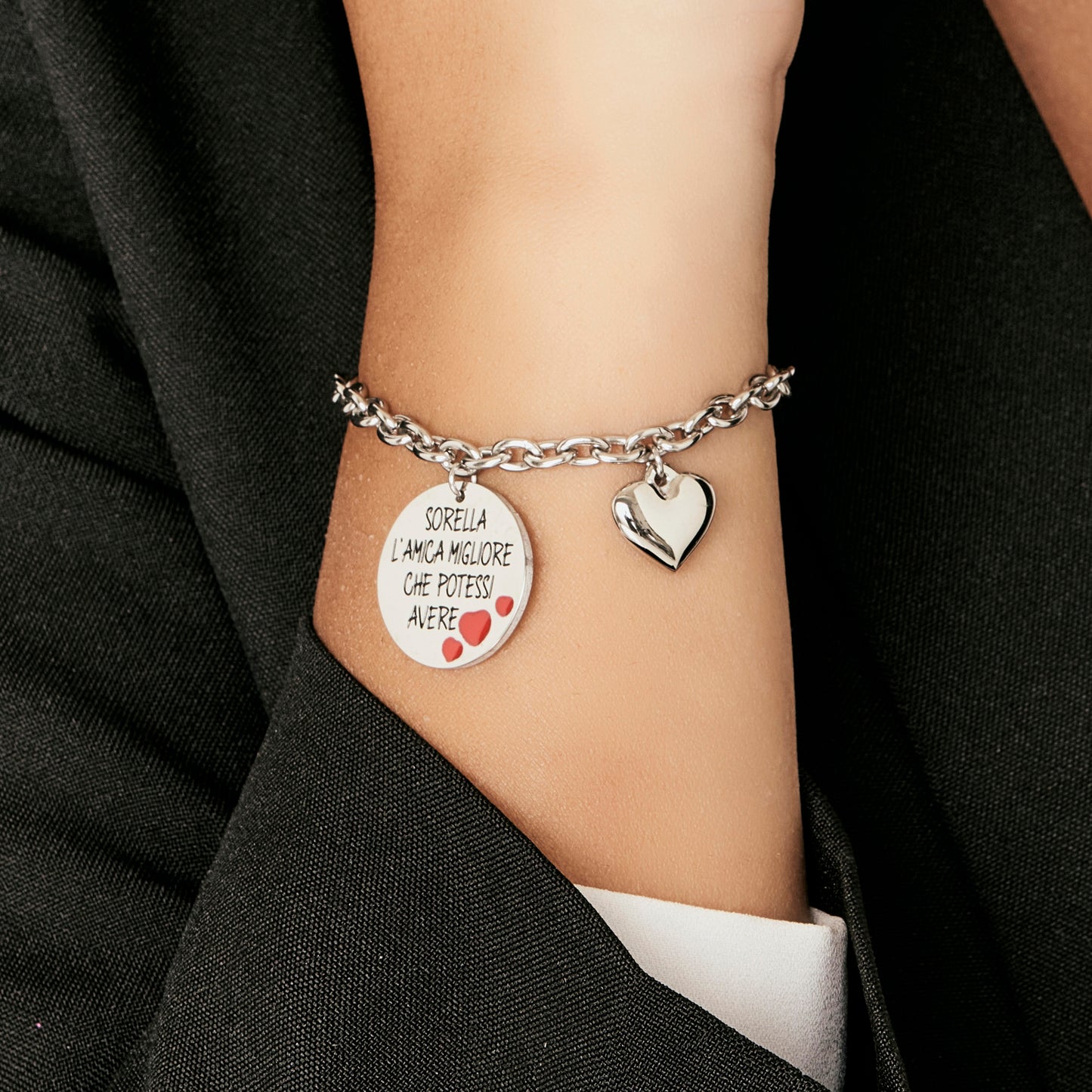 PULSERA HERMANA DE ACERO PARA MUJER LA MEJOR AMIGA QUE PODRÍAS TENER