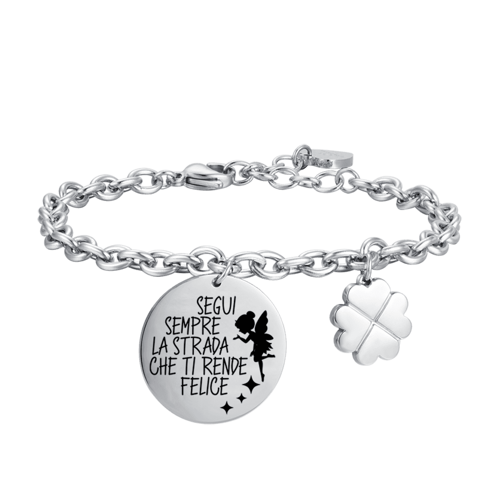 PULSERA DE ACERO PARA MUJER SIGUE SIEMPRE EL CAMINO QUE TE HAGA FELIZ