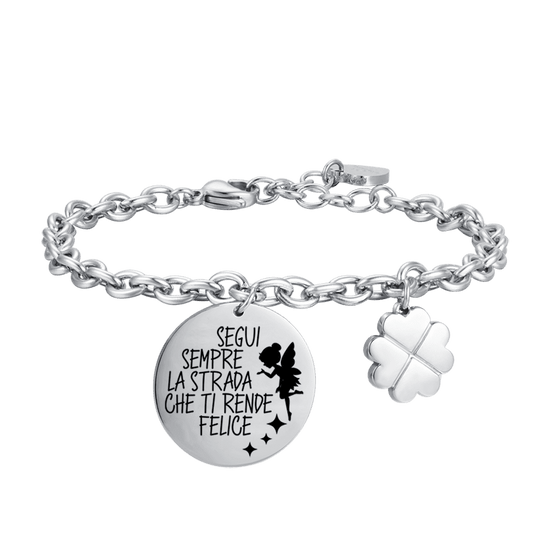 PULSERA DE ACERO PARA MUJER SIGUE SIEMPRE EL CAMINO QUE TE HAGA FELIZ