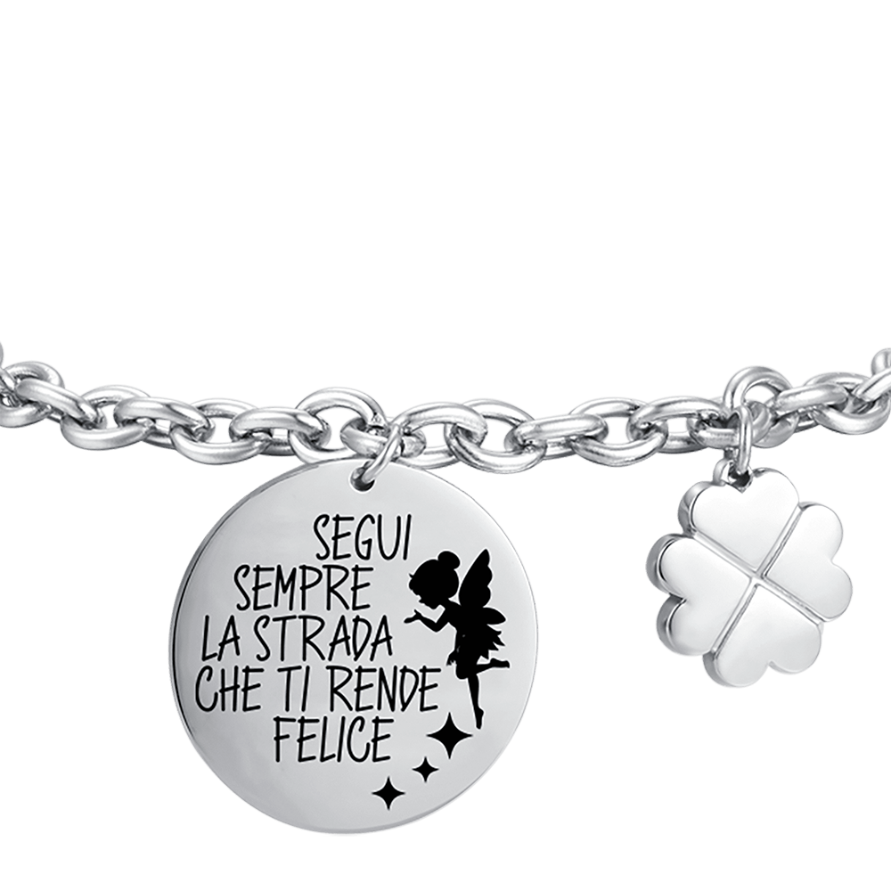 PULSERA DE ACERO PARA MUJER SIGUE SIEMPRE EL CAMINO QUE TE HAGA FELIZ