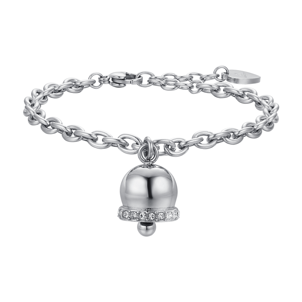 PULSERA DE ACERO PARA MUJER CON CRISTALES BLANCOS