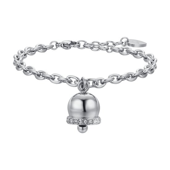 PULSERA DE ACERO PARA MUJER CON CRISTALES BLANCOS