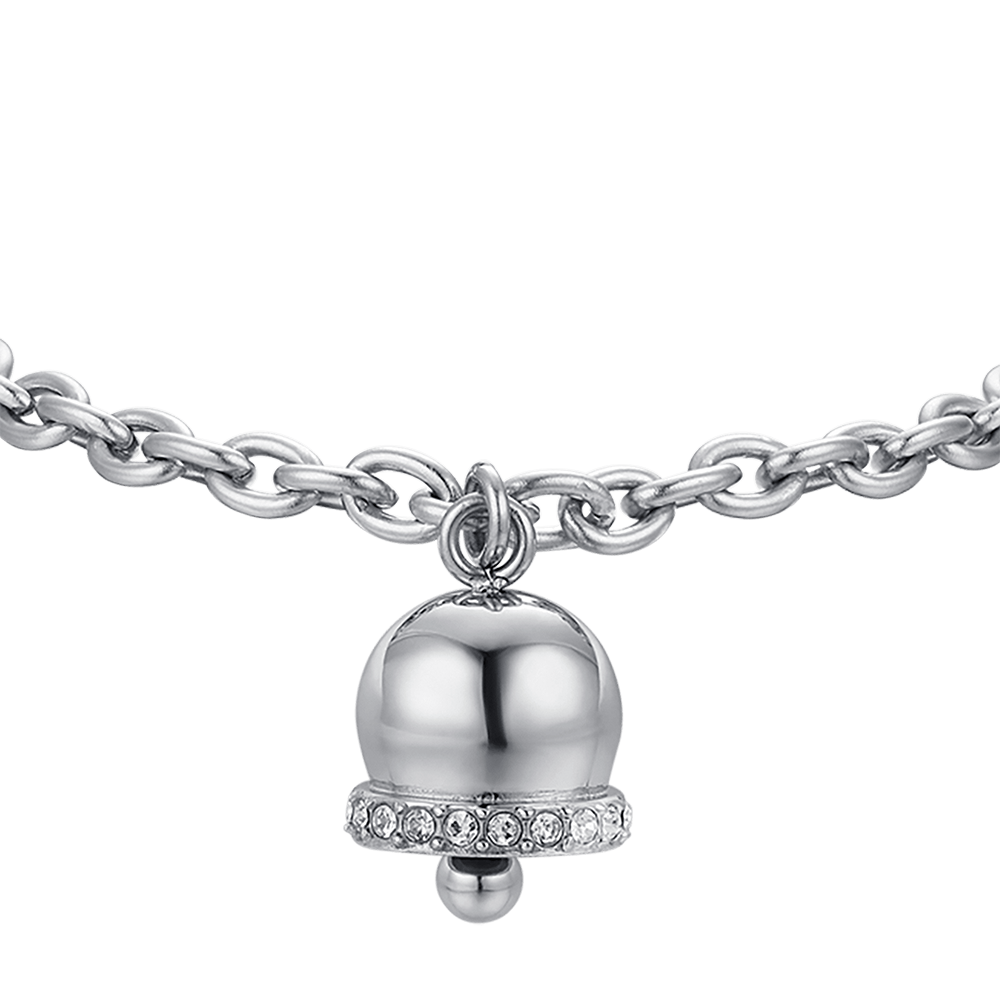 PULSERA DE ACERO PARA MUJER CON CRISTALES BLANCOS