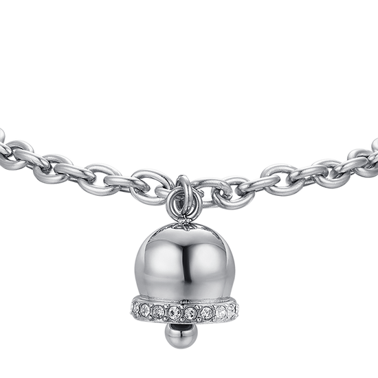 PULSERA DE ACERO PARA MUJER CON CRISTALES BLANCOS