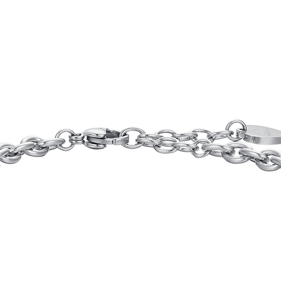 PULSERA DE ACERO PARA MUJER CON CRISTALES BLANCOS