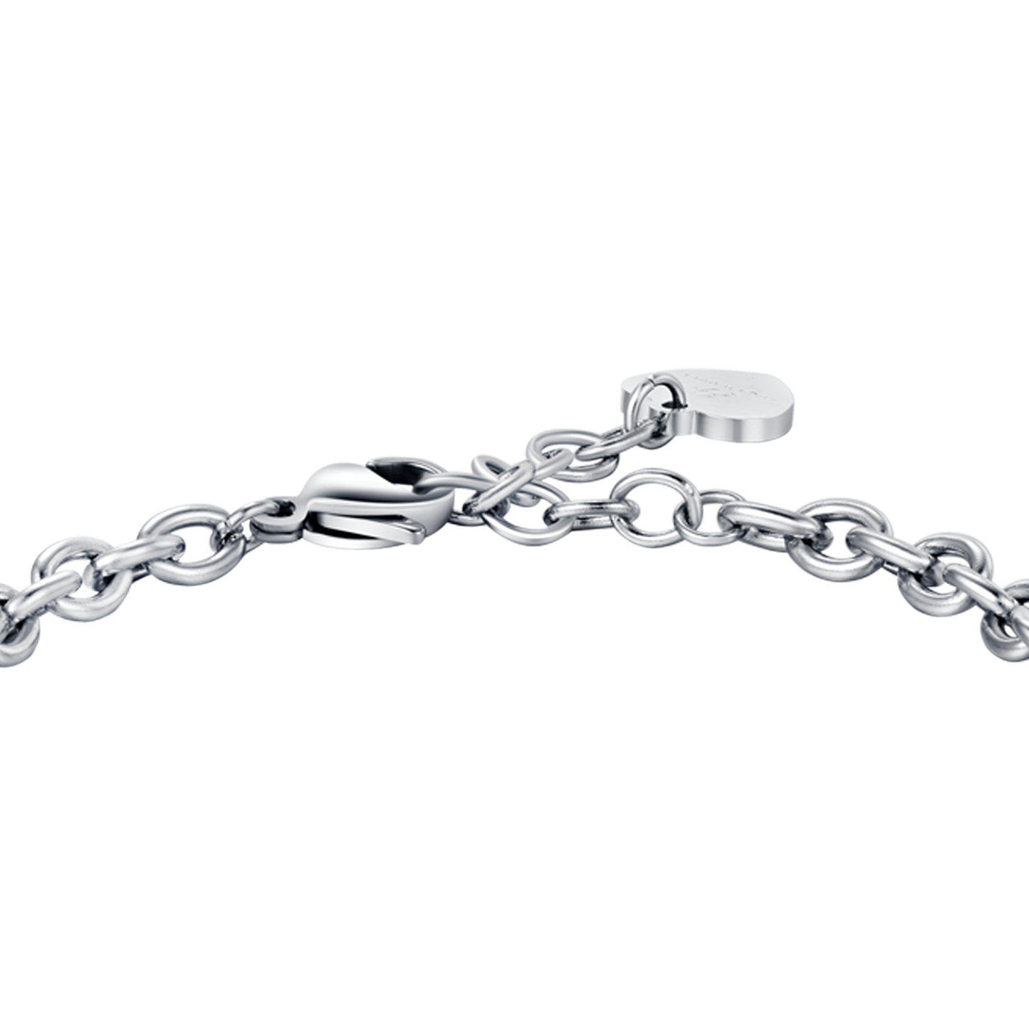 PULSERA DE ACERO PARA MUJER CON FLOR DE LA VIDA CON CRISTALES BLANCOS
