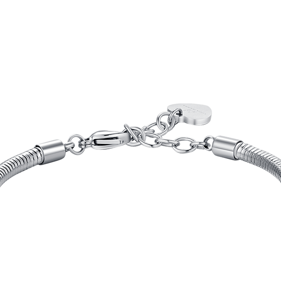 BRAZALETE DE ACERO PARA MUJER CON CRISTALES BLANCOS