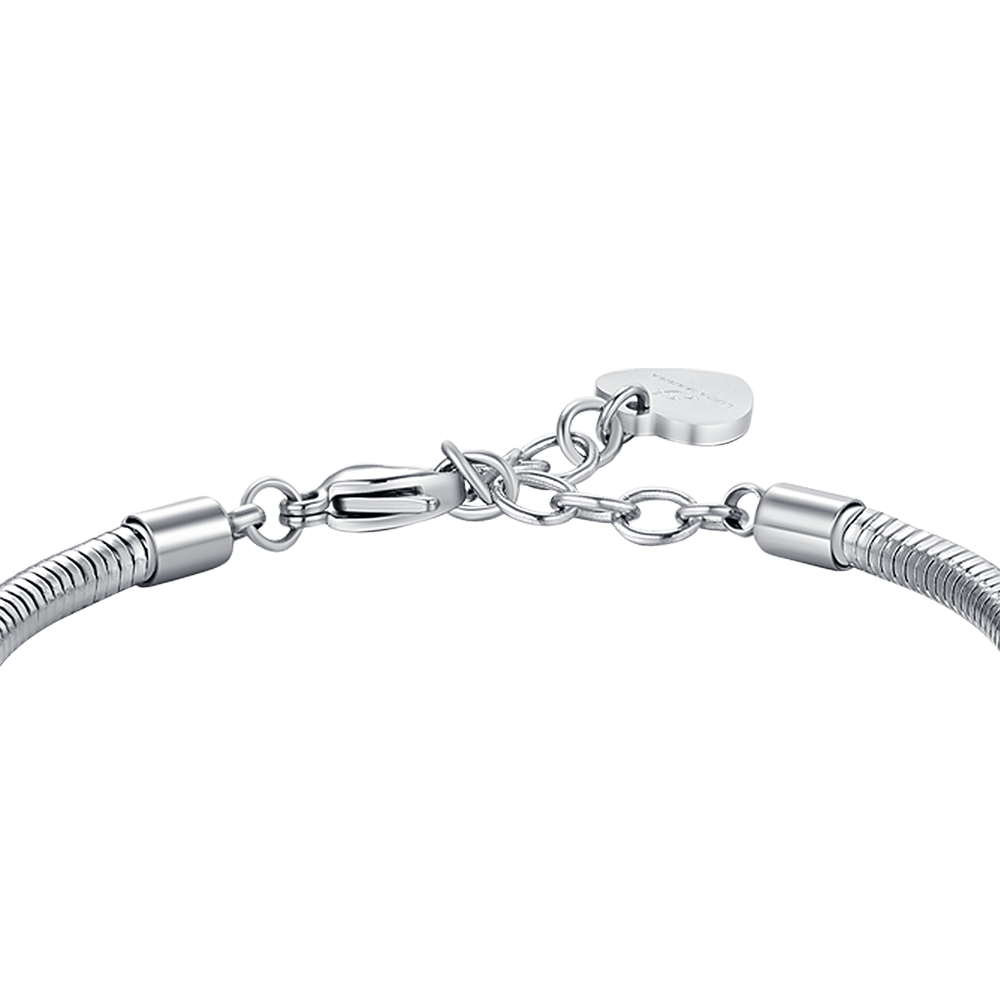 BRAZALETE DE ACERO PARA MUJER CON CRISTALES BLANCOS