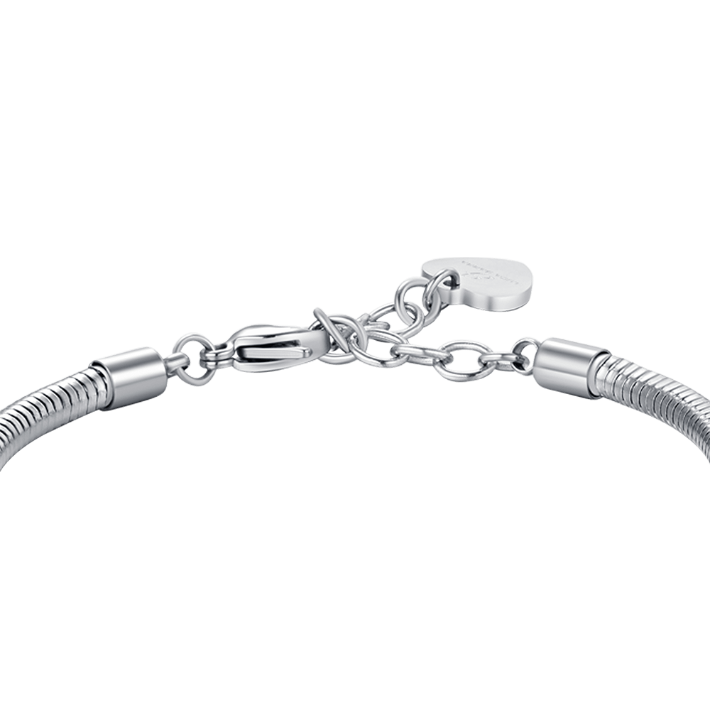 PULSERA DE ACERO DE MUJER CON CRISTALES BLANCOS