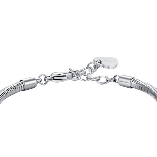 PULSERA DE ACERO DE MUJER CON CRISTALES BLANCOS